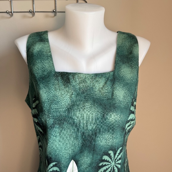 Royal Creations Sleeveless Tropical Vacation Dress Green XL Beach‎ Surfer Resort - Picture 4 of 13